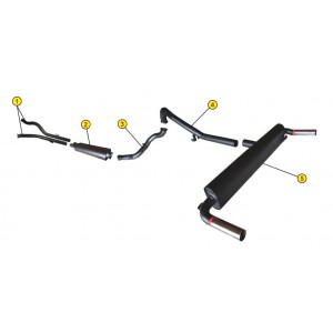 SILENCER EXHAUST TERMINAL ANSA MASERATI 4 DOORS 1 SERIES (107) 1963 1966