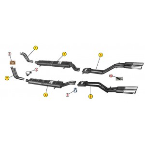 EXHAUST SILENCERS TERMINALS FR 4227 FERRARI 250 GT COUPE 'PININFARINA 60 62