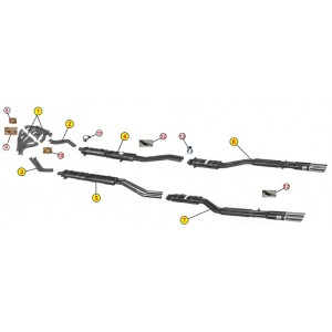 SILENCERS EXHAUST TERMINALS ANSA FR0727-0737 FERRARI 330 GT 2 + 2 MK1 MK2 64 66