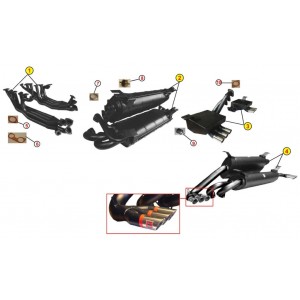 SILENCERS EXHAUST SPORT ANSA FR 2220 FERRARI BB 365 GT 4 1973 1976