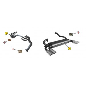 COMPLETE EXHAUST SYSTEM ANSA OEM REPLICA FERRARI DINO 308 GT4 2 + 2 74 80