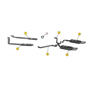 CENTRAL SILENCER EXHAUST DX ANSA LM 0225 LAMBORGHINI ISLERO 400 GTS 1969