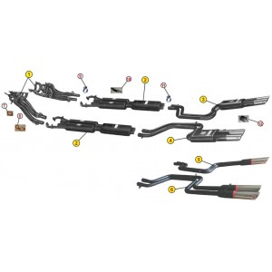 CENTRAL EXHAUST SILENCERS ANSA FR 1025 FERRARI 365 GTB 4 DAYTONA 1st SERIES