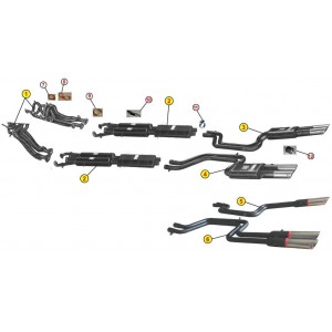 CENTRAL SILENCERS EXHAUST ANSA FERRARI 365 GTB 4 DAYTONA 2nd SERIES 1970 1973