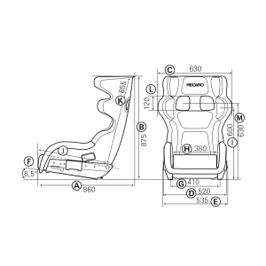 RECARO P1300 GT LW SEDILE FIA CARBONIO VELLUTO NERO