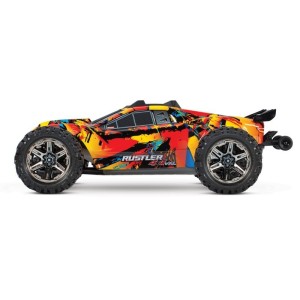 Traxxas Rustler txx67076-4-slrf automodello vxl 4wd brushless tsm - solar flare
