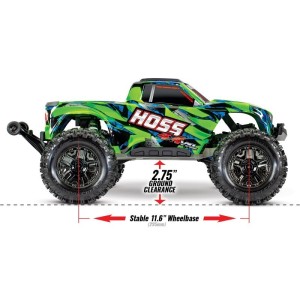 Traxxas TXX90076-4-GRN RC-Modellauto Hoss 4WD Monster Truck 1:10 Brushless VXL-3S TSM – grün