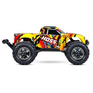 Traxxas TXX90076-4-SLRF Automodello hoss 4wd monster truck 1:10 brushless vxl-3s tsm - solar flame