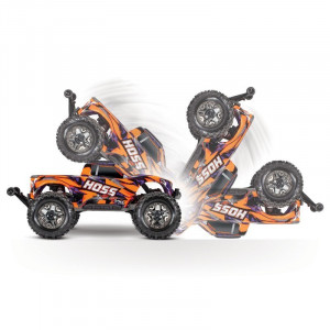 Traxxas TXX90076-4-SLRF Automodello hoss 4wd monster truck 1:10 brushless vxl-3s tsm - solar flame